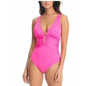 NEW BLEU ROD BEATTIE cutout front one piece in pink bling